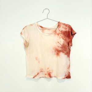 red clay tie dye baby tshirt - S lightweight cotton modal tee - made in Italy